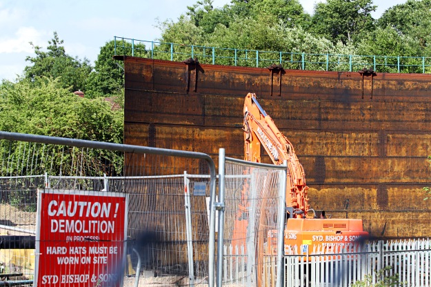 Demolition of the Highbrooms gas holders - progress July 2013